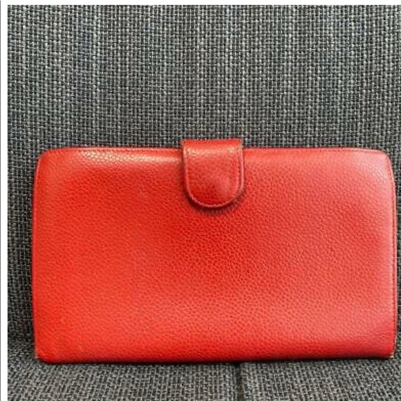 Dark Red Chanel Long Wallet Gold Hardware vintage - Picture 2 of 5